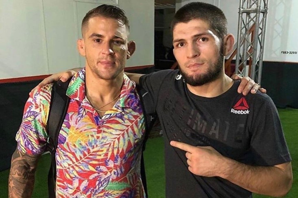 Dustin Poirier (left) poses with Khabib Nurmagomedov after their UFC 242 fight in Abu Dhabi. Photo: Instagram
