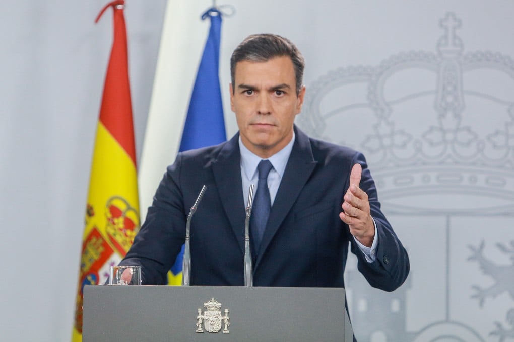 Spain’s Acting Prime Minister Pedro Sanchez speaks at a press conference in Madrid on Tuesday after meeting King Felipe VI. Photo: dpa