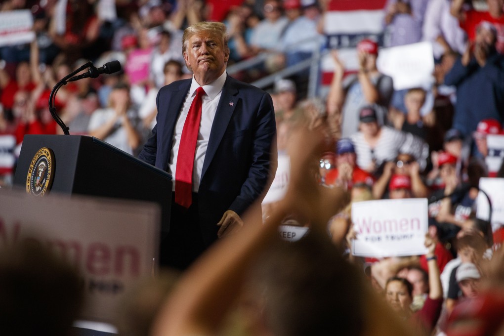 US President Donald Trump speaks during a campaign rally in Rio Rancho, New Mexico, on Monday. Photo: AP