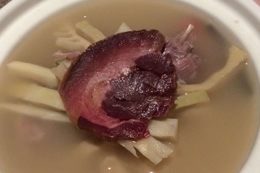 Duck soup served at Mr Zhang in Causeway Bay, Hong Kong. Photo: Susan Jung