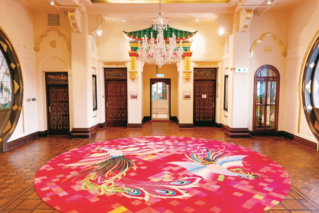 The phoenix carpet designed by Elaine Ng that graces the entrance of Haw Par Mansion in Tai Hang, and features in the Heritage is Innovation exhibition.