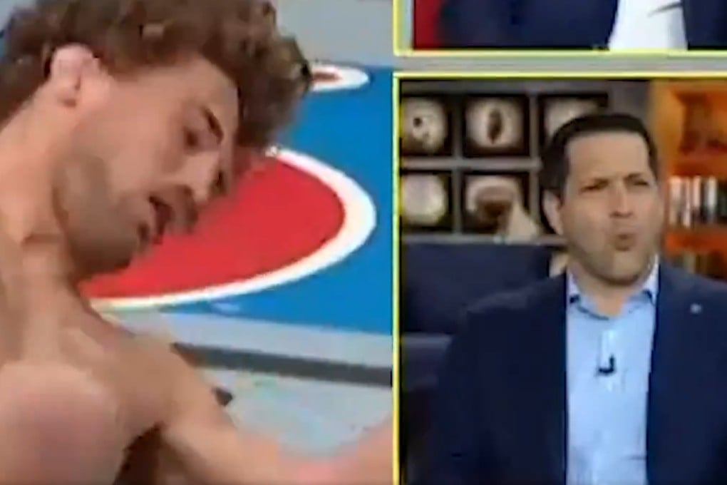 ESPN NFL reporter Adam Schefter (right) looks stunned after watching Jorge Masvidal KO Ben Askren in five seconds. Photo: Twitter/ESPN