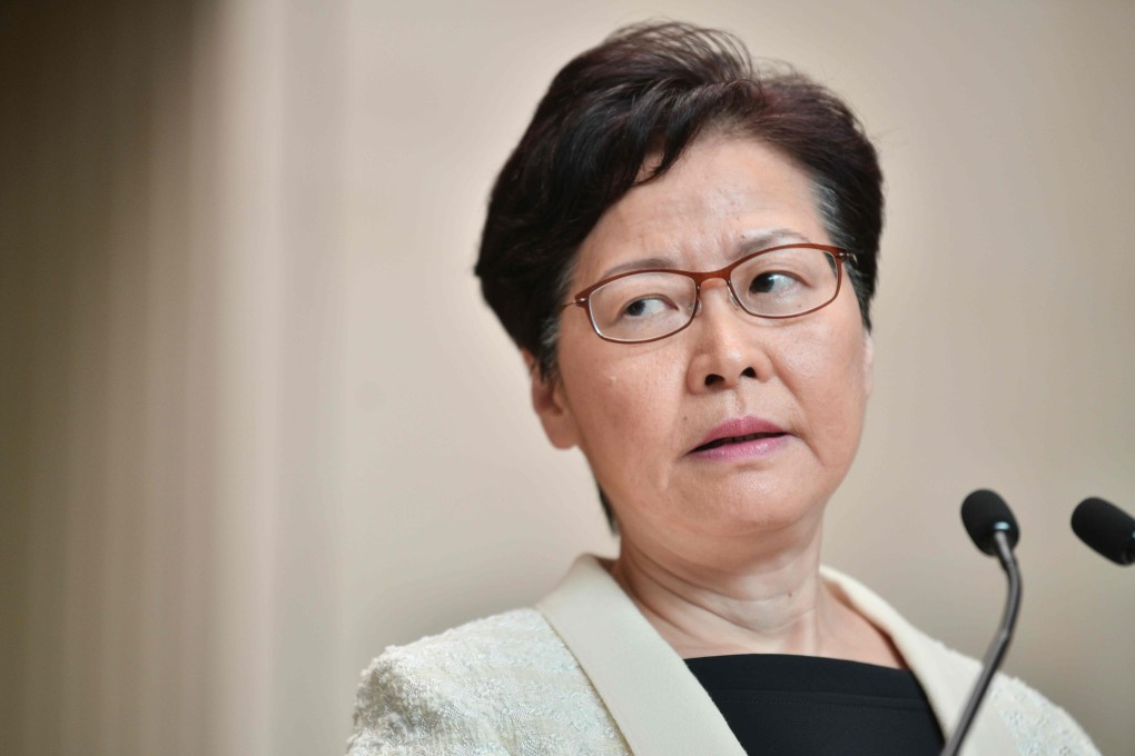 Chief Executive Carrie Lam speaks at a press conference on September 3. Photo: AFP