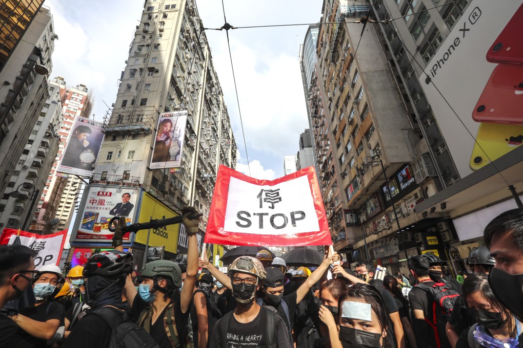 Protesters march in Causeway Bay on July 28 against the now-withdrawn extradition bill. Photo: Felix Wong