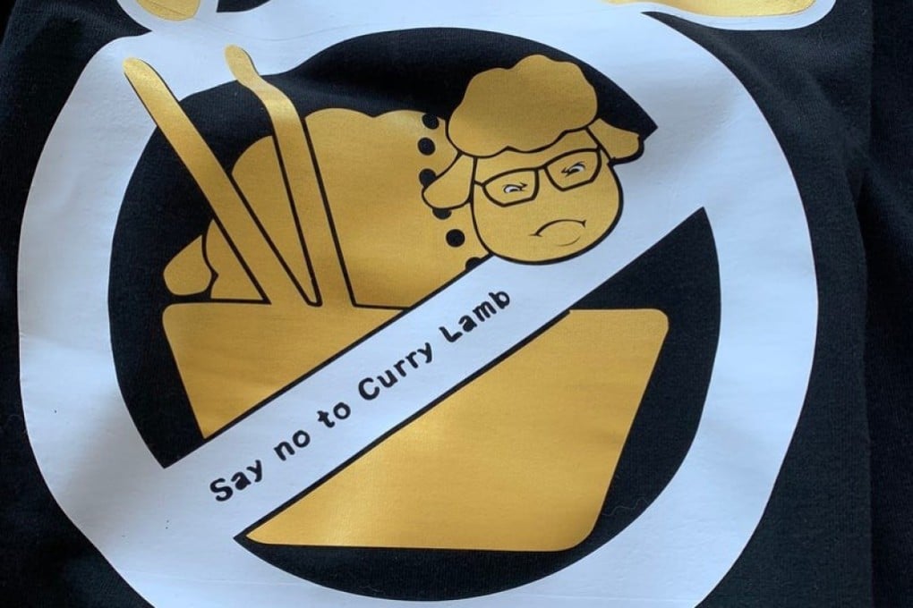 A Hong Kong protest T-shirt reading “Say no to Curry Lamb” by Singaporean designer Claude Stargen. Merchandise in support of protesters has been turned out by enterprising Hongkongers since the protests began in June.