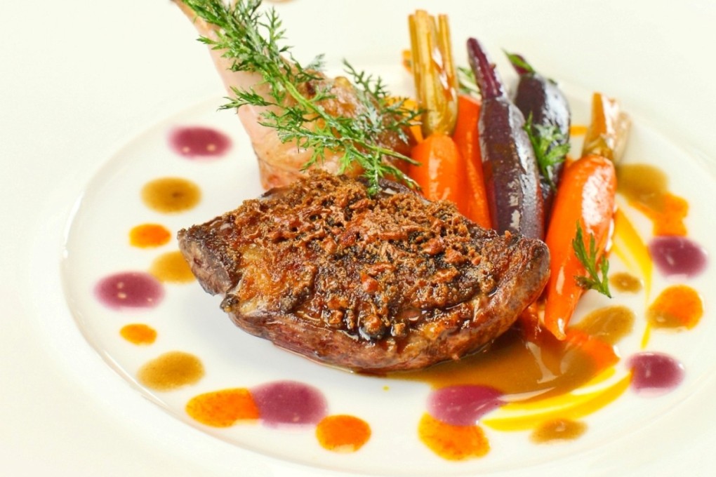 A dish of roasted pigeon with Muscovado crust, stuffed leg and baby carrots from Gaddi’s, The Peninsula Hong Kong, Tsim Sha Tsui. Photo: The Peninsula HK