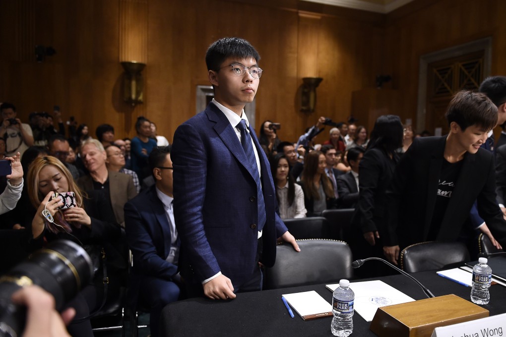 Joshua Wong, secretary-general of Demosisto and leader of the “umbrella movement”, arrives to testify before the Congressional-Executive Commission on China, in Washington on September 17. Photo: AFP
