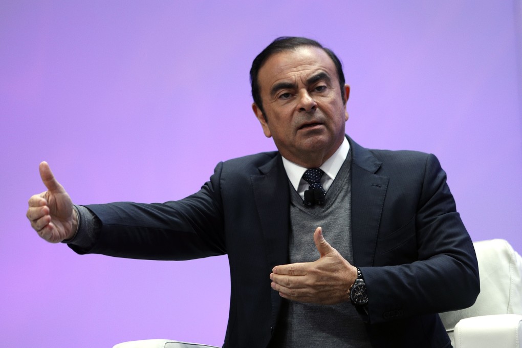 Carlos Ghosn, former Nissan CEO, speaks at the North American International Auto Show in Detroit in January 2017. Photo: AFP