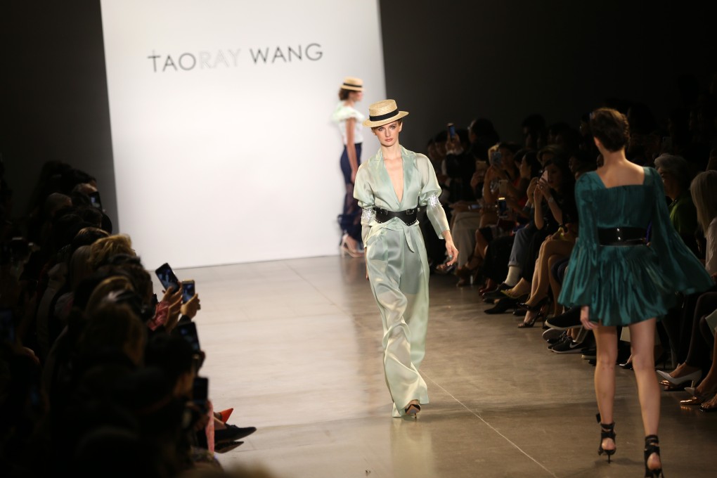 Looks from Taoray Wang’s spring/summer 2020 collection at New York Fashion Week in New York. Photo: Xinhua/Qin Lang