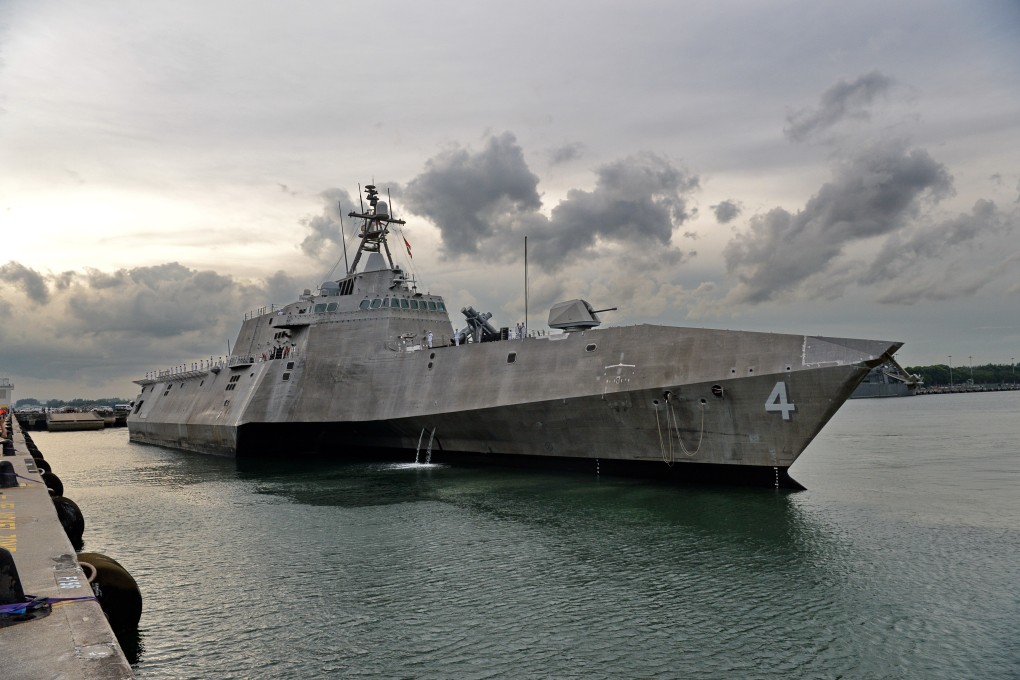 A US Navy ship docks at Changi Naval Base in Singapore. Photo: AFP