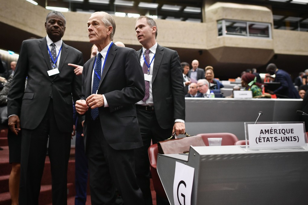 White House trade adviser Peter Navarro told the Universal Postal Union special congress that the United States is forced to “heavily subsidise” small parcels “in a way that costs our Postal Service hundreds of millions of dollars a year and costs our economy tens of thousands of jobs.” Photo: AFP