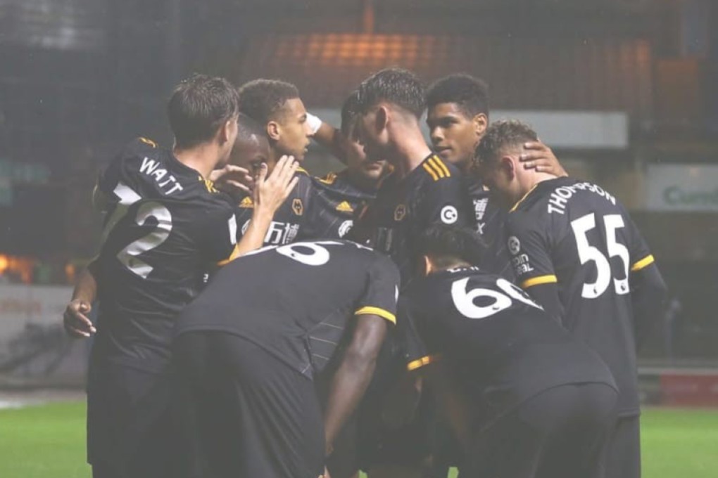 Wolves celebrate their win over Carlisle in the Leasing.com Trophy. Photo: Wolves FC