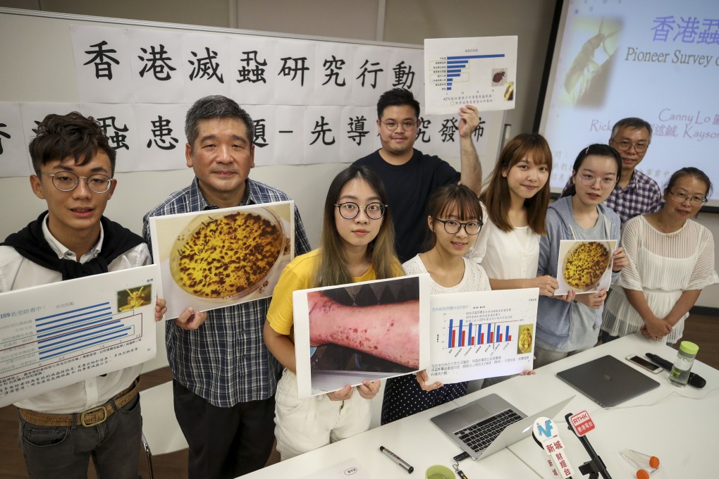 Members of the Anti-Bed Bugs Research Action Group release the findings of a citywide survey on Tuesday. Photo: Winson Wong
