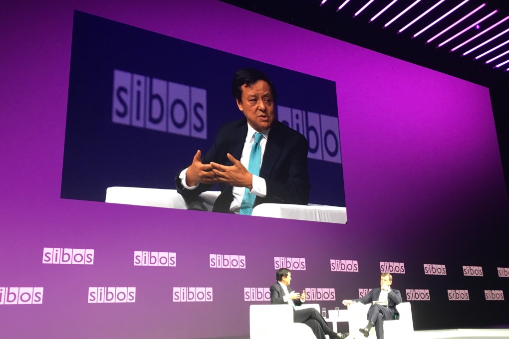 Charles Li speaking at the Sibos conference in London. Photo: Handout