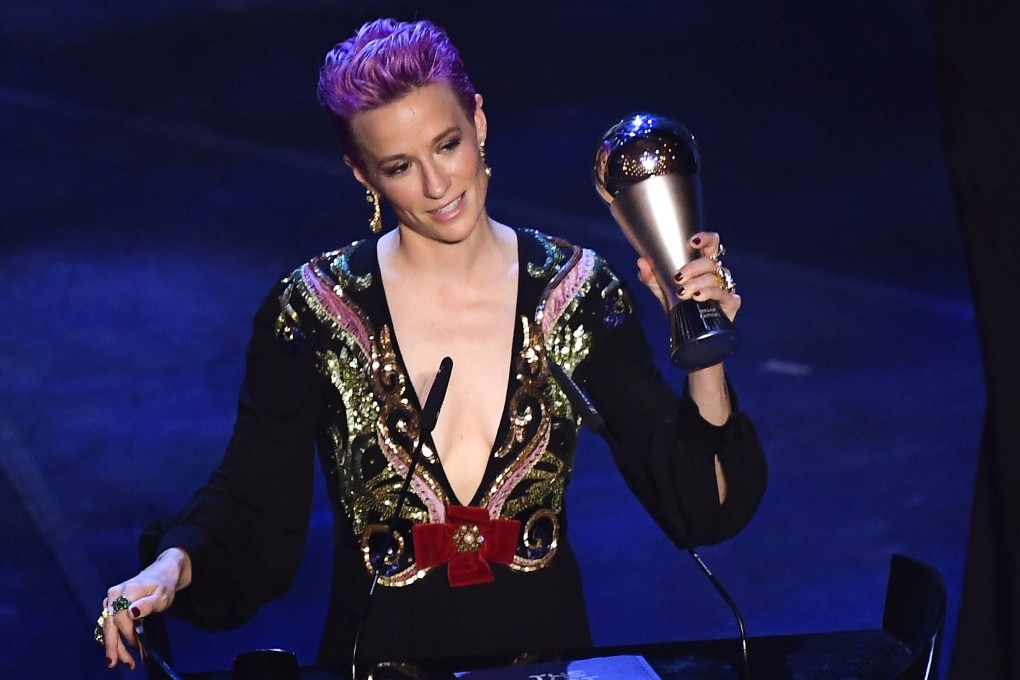 US and Reign FC midfielder Megan Rapinoe wins the Best FIFA Women's Player of 2019 Award in Milan. Photo: AFP