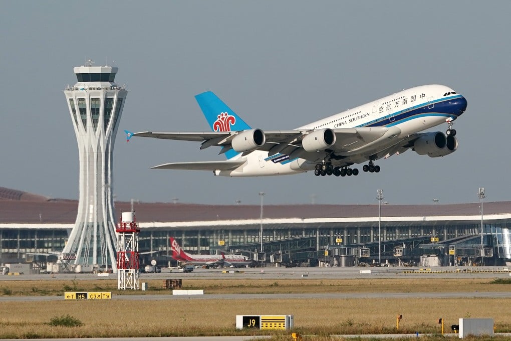 China Southern Airlines flight 3001 is the first to take off from Beijing Daxing International Airport on Wednesday. Photo: Xinhua