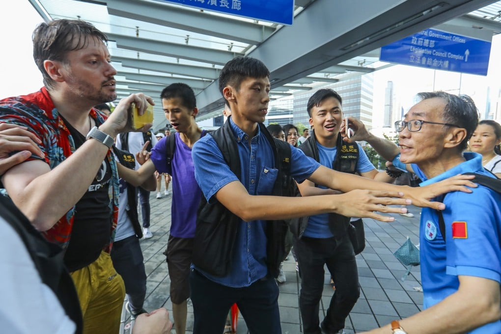 Last week, Dim Sum Daily published an anonymous article singling out an expat blogger, Hong Kong Hermit (left), for attending an “illegal” anti-extradition protest and repeatedly claiming he is employed by the CIA. Photo: Edmond So
