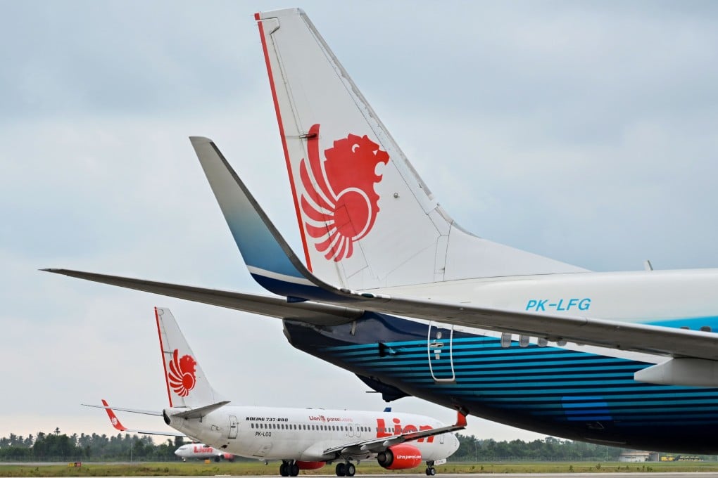 A Lion Air Boeing 737-800 aircraft is seen at the airport in Padang, West Sumatra. Photo: AFP