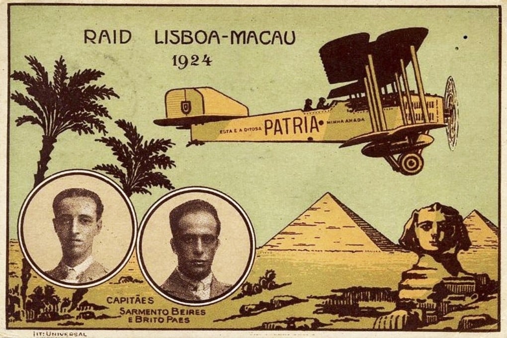 Portuguese pilots José Manuel Sarmento de Beires (left) and António Jacinto da Silva Brito Paes, who attempted the first flight from Portugal to Macau, in 1924.