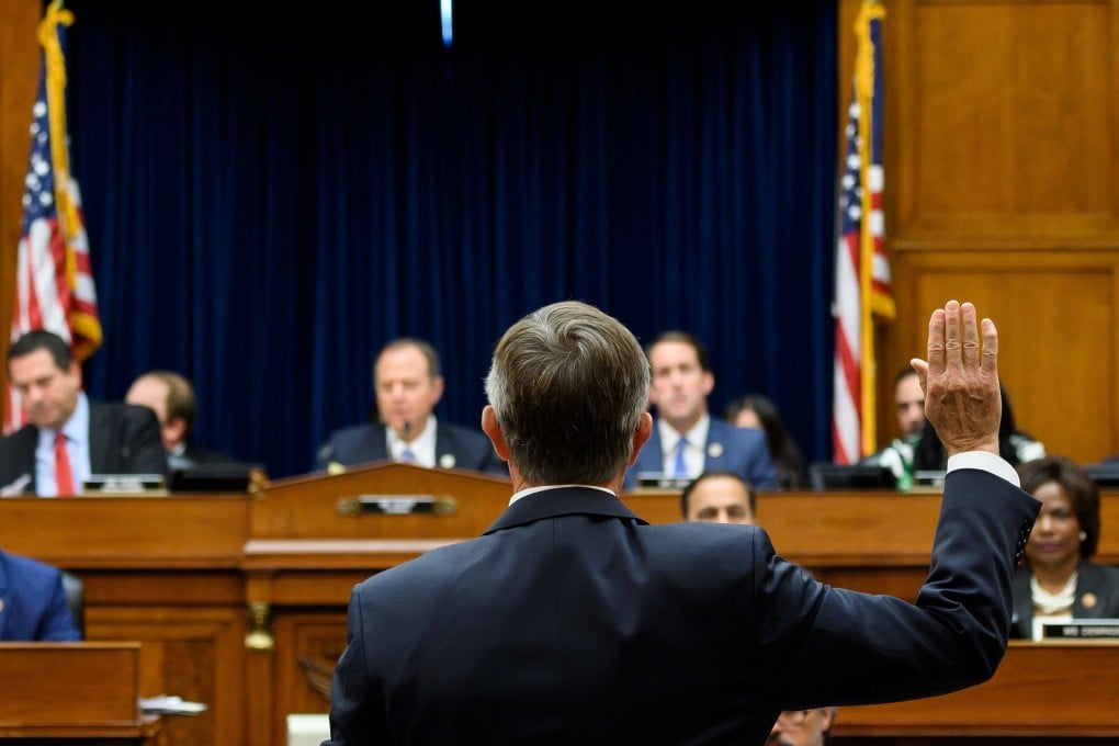 Acting Director of National Intelligence Joseph Maguire is sworn in before he testifies at a hearing of the House Permanent Select Committee on Intelligence on September 26, 2019. Photo: AFP