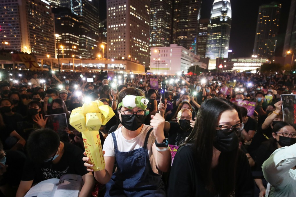 The rally attracted a big turnout in the heart of Central. Photo: Winson Wong