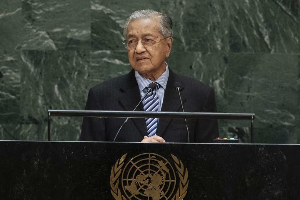 Malaysia's Prime Minister Mahathir Mohamad addresses the 74th session of the United Nations General Assembly on Friday. Photo: AP