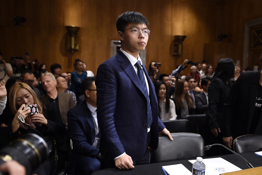 Joshua Wong arrives to testify before the Congressional-Executive Commission on China about the pro-democracy movement in Hong Kong, on September 17. Photo: AFP