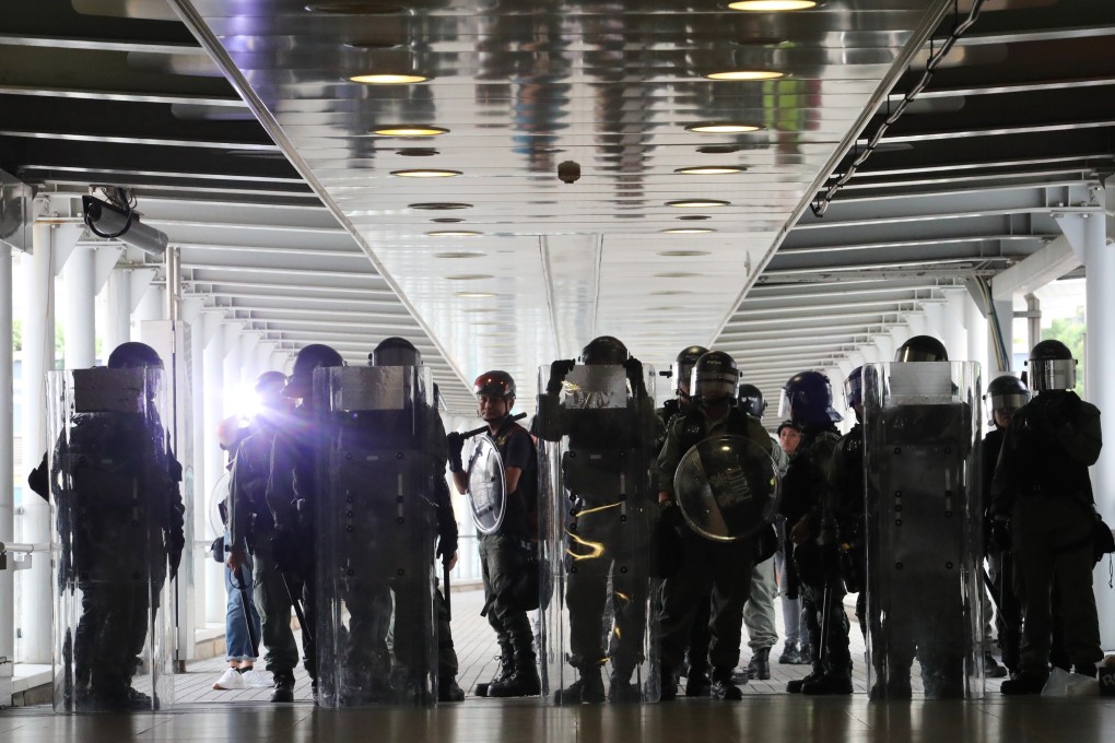 Riot police preparing for action in Tung Chung earlier this month with the city in the grip of anti-government protests. Photo: Felix Wong