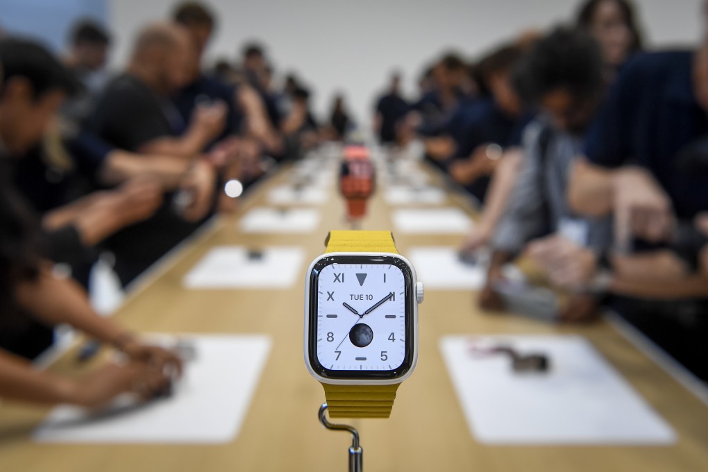 The Apple Watch Series 5 at its launch last month. It offers incremental improvements over the Apple Watch Series 4. Photo: Bloomberg