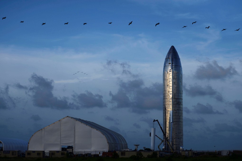 A prototype of Space Exploration Technologies Corp’s Starship spacecraft is seen before company founder Elon Musk’s update on the company's Mars programme in Boca Chica, Texas, on September 28. Photo: Reuters