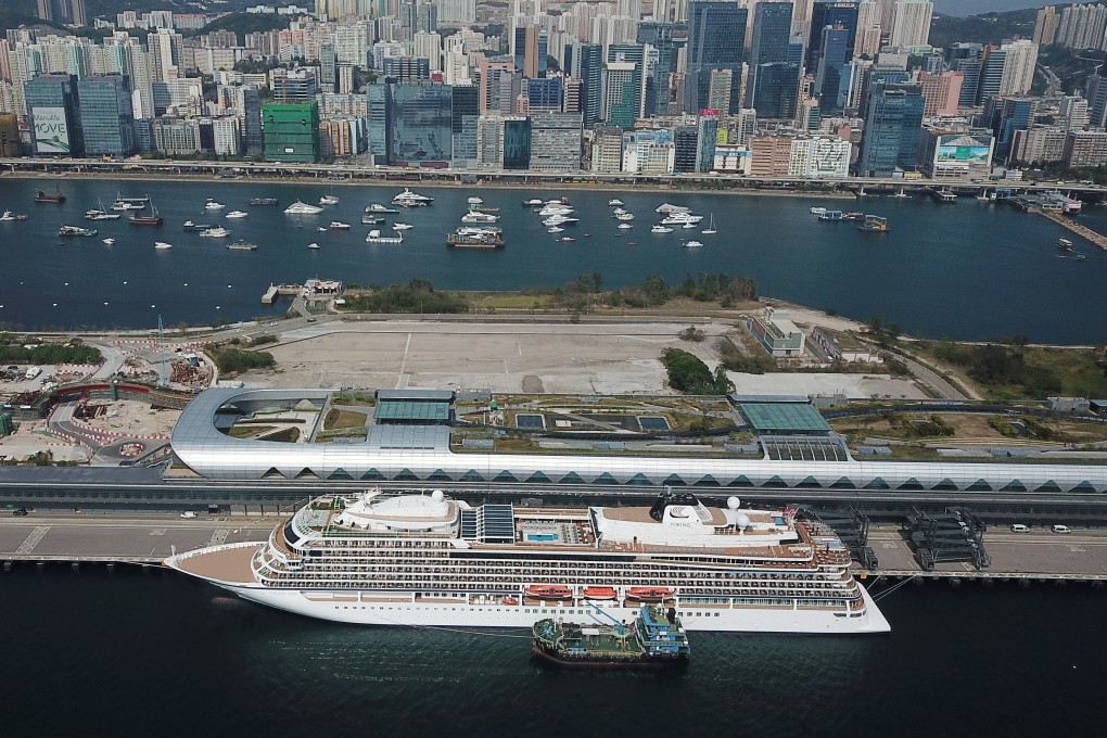 Buildings in Kwun Tong, Kowloon East, can be seen behind the Kai Tak Cruise Terminal in March 2018. Kowloon East and Hong Kong East have been the biggest beneficiaries of decentralisation over the past few years. Photo: Roy Issa