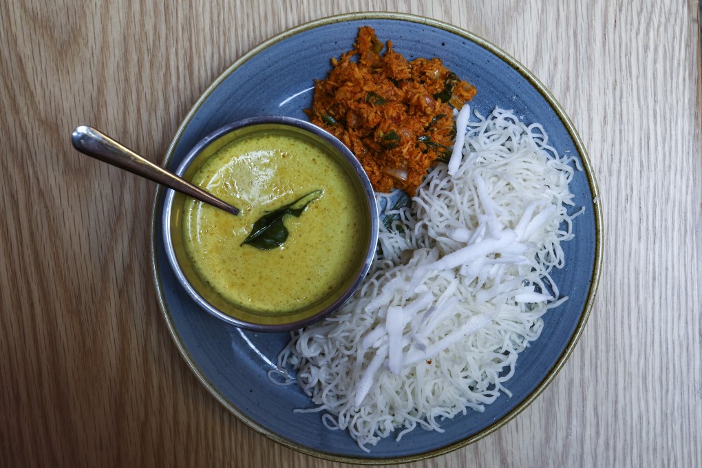 String hoppers with kiri hodi at Hotal Colombo in Elgin Street, Central, Hong Kong. It’s just one of Maria Chan’s favourite restaurants, for the music as much as the food. Photo: Jonathan Wong