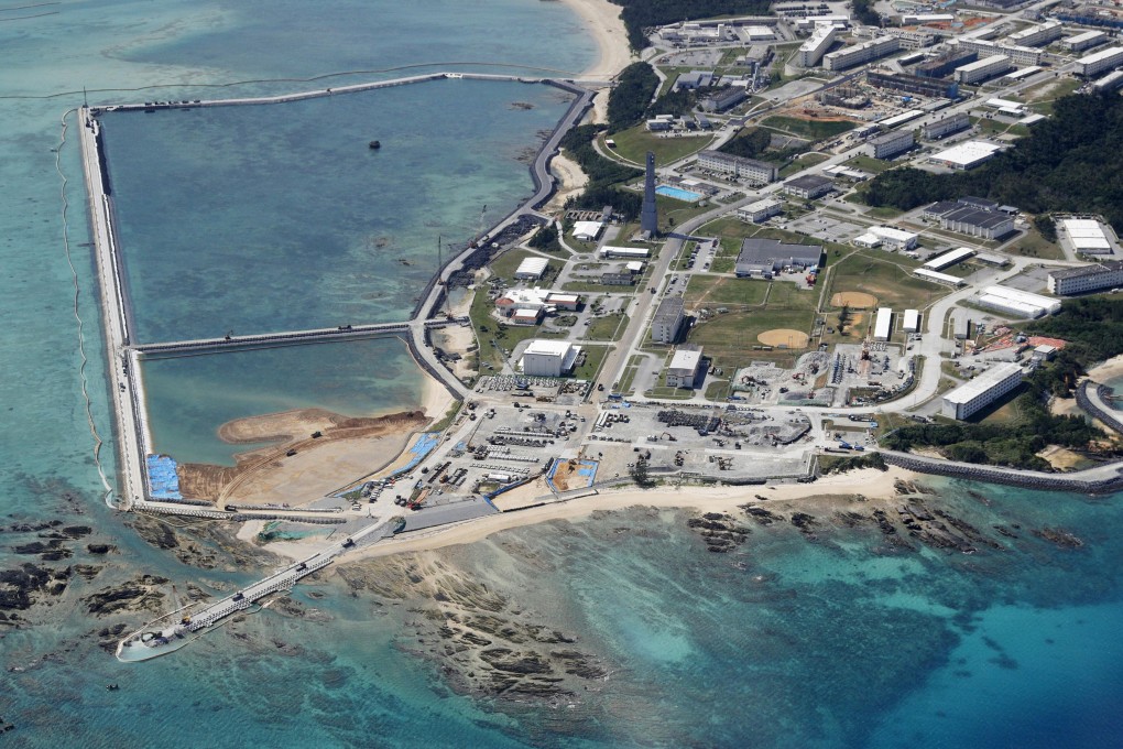 The relocation site for the US Marine Corps’ Air Station Futenma, where land reclamation work continues, in Nago, Okinawa. Photo: Reuters