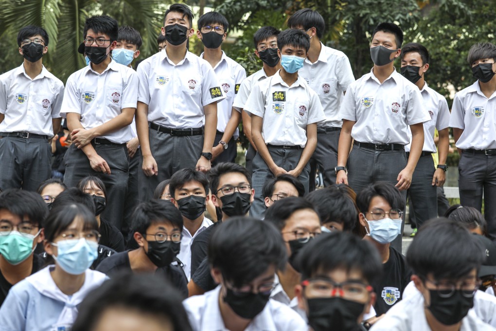 Students at a class boycott on Monday at Chater Garden in Central. Photo: Nora Tam
