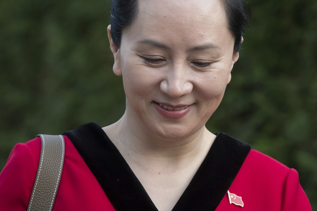Meng Wanzhou on Tuesday, which is National Day in China. She wears a Chinese flag pin on her dress. Photo: The Canadian Press via AP