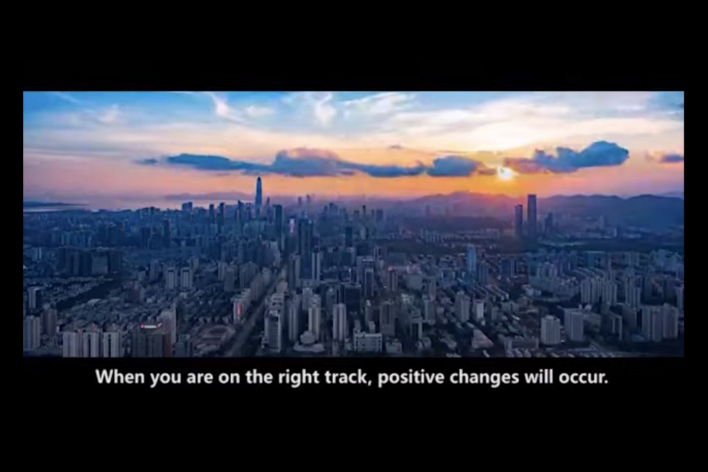 The CGTN video was directed at the young people of Hong Kong and featured a series of “motivational” messages. Photo: CGTN