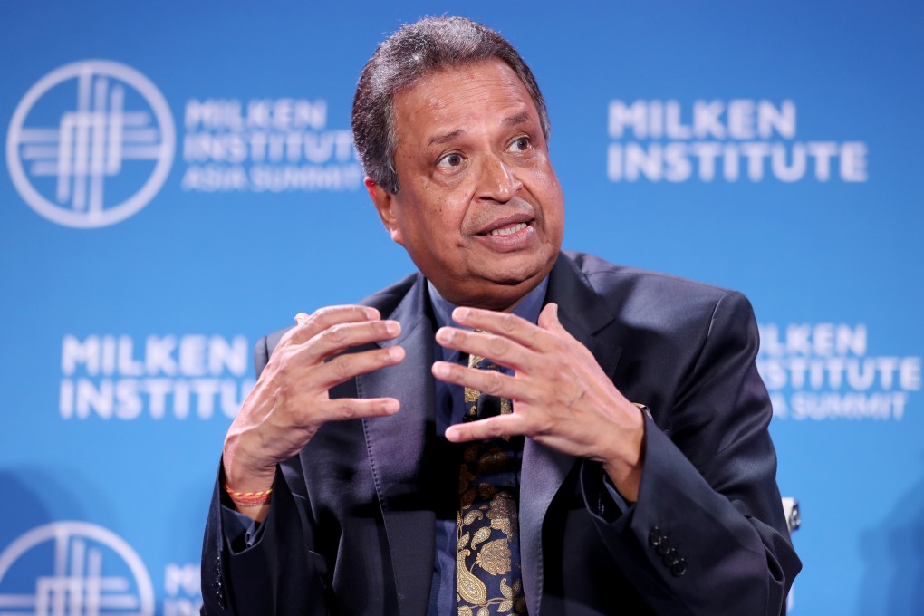 Binod Chaudhary, president of the Chaudhary Group, speaks during the Milken Institute Asia Summit in Singapore in September. Photo: Bloomberg