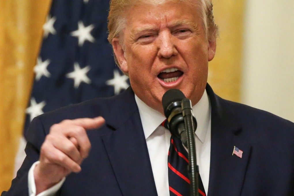 US President Donald Trump addresses a joint news conference with Finland's President Sauli Niinisto (not pictured) in the East Room of the White House on Wednesday. Photo: Reuters
