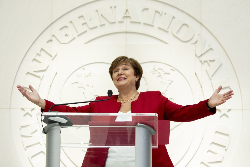 Kristalina Georgieva delivers remarks after being confirmed as the new managing director of the International Monetary Fund at the IMF headquarters in Washington, DC, on September 25. Photo: EPA-EFE