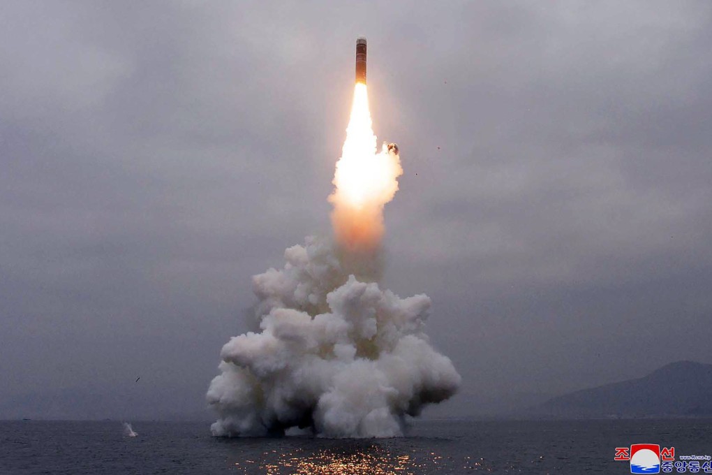The submarine-launched ballistic missile was fired from a location near Wonsan Bay, according to North Korea’s state news agency. Photo: AP