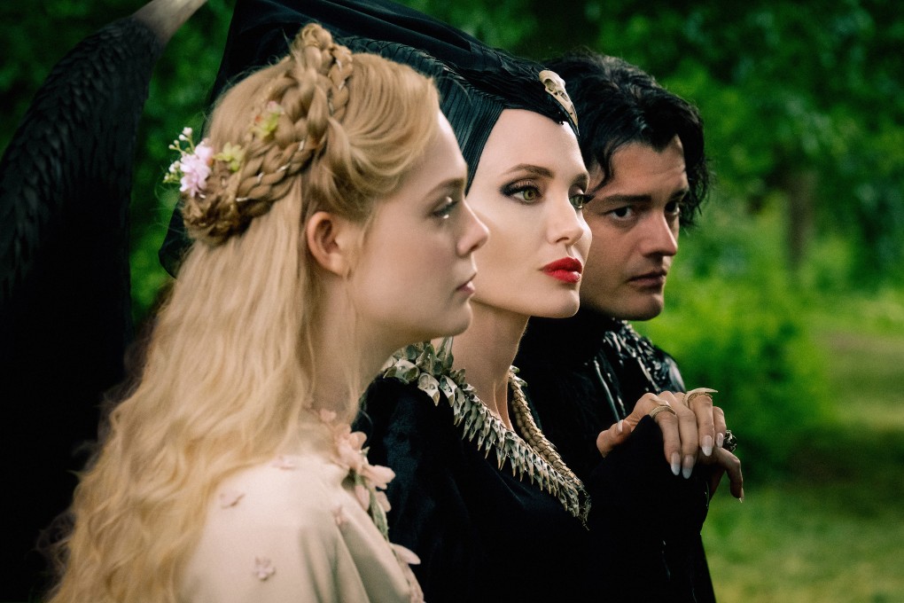 (From left) Elle Fanning as Aurora, Angelina Jolie as Maleficent and Sam Riley as Diaval in a scene from Maleficent: Mistress of Evil, sequel to the 2014 Disney hit film Maleficent. Photo: Jaap Buitendijk