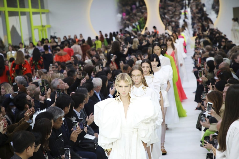 Models wear creations from the Valentino spring-summer 2020 collection during fashion week in Paris, France. Photo: AP