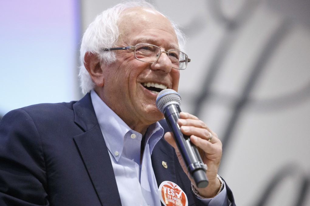 Senator Bernie Sanders, a US 2020 presidential candidate, speaks at a campaign event on September 24. Photo: Bloomberg