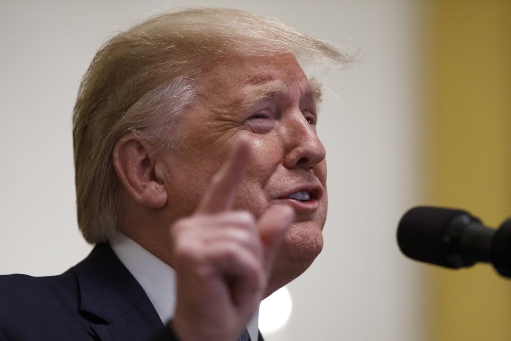 US President Donald Trump speaks during the Young Black Leadership Summit at the White House in Washington on Friday. Photo: AP