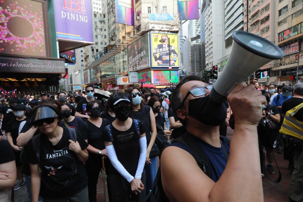 Anti-government protesters march from Causeway Bay to Central on October 5, 2019, defying the newly issued anti-mask law. Photo: Felix Wong