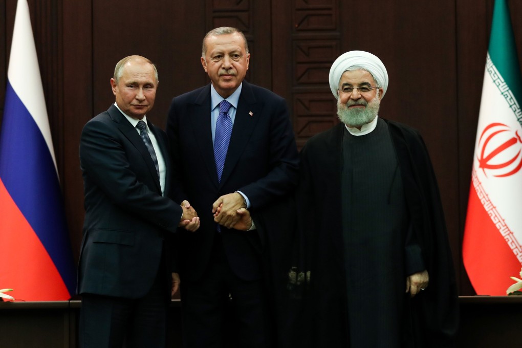 Russian President Vladimir Putin, Turkish President Recep Tayyip Erdogan and Iranian President Hassan Rowhani. Photo: AFP