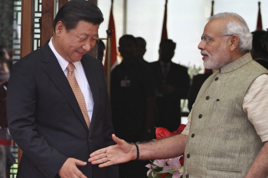 Xi and Modi in the Indian city of Ahmedabad in September 2014. Photo: AP