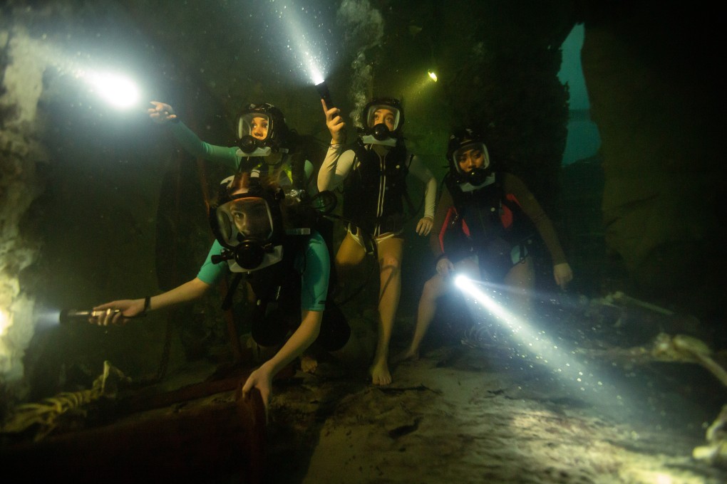An underwater scene from 47 Meters Down: Uncaged (category: IIB), directed by Johannes Roberts. The film stars Sophie Nélisse, Corinne Foxx and Brianne Tju. Photo: Gareth Gatrell