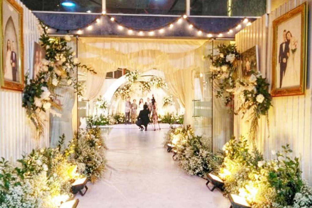 The couple pose for pictures during the wedding party in May. Photo: Facebook