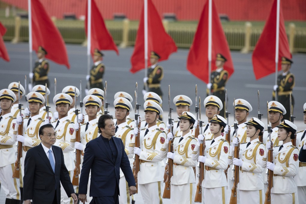 Chinese Premier Li Keqiang and Pakistan’s Prime Minister Imran Khan pictured during a welcome ceremony in Beijing. Photo: AP